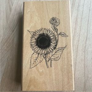 Large sunflower rubber stamp
